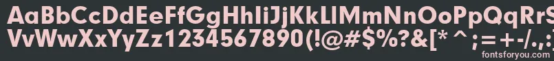 Geometric706BlackBt-fontti – vaaleanpunaiset fontit mustalla taustalla