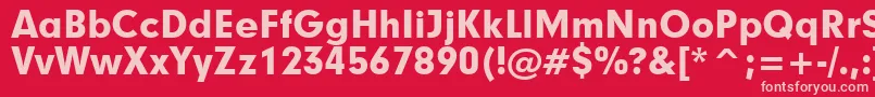 Geometric706BlackBt-fontti – vaaleanpunaiset fontit punaisella taustalla