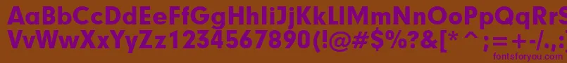 フォントGeometric706BlackBt – 紫色のフォント、茶色の背景