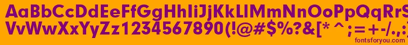 Geometric706BlackBt-Schriftart – Violette Schriften auf orangefarbenem Hintergrund