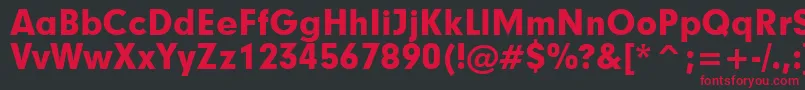 Geometric706BlackBt-Schriftart – Rote Schriften auf schwarzem Hintergrund