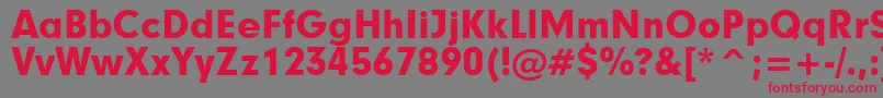 フォントGeometric706BlackBt – 赤い文字の灰色の背景