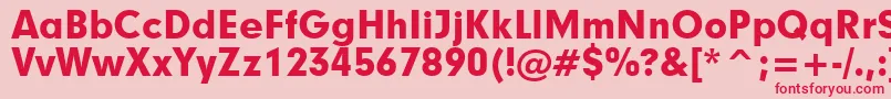 フォントGeometric706BlackBt – ピンクの背景に赤い文字