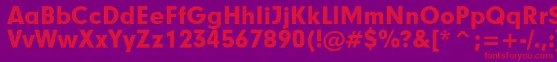 Geometric706BlackBt-Schriftart – Rote Schriften auf violettem Hintergrund