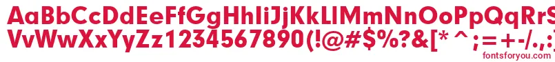 Geometric706BlackBt-fontti – punaiset fontit valkoisella taustalla