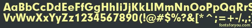 フォントGeometric706BlackBt – 黒い背景に黄色の文字