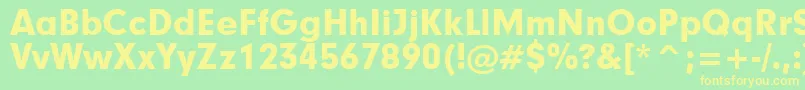 フォントGeometric706BlackBt – 黄色の文字が緑の背景にあります