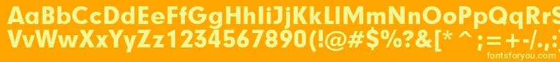 Шрифт Geometric706BlackBt – жёлтые шрифты на оранжевом фоне