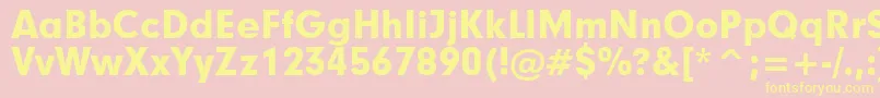 フォントGeometric706BlackBt – 黄色のフォント、ピンクの背景
