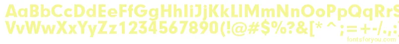 フォントGeometric706BlackBt – 白い背景に黄色の文字