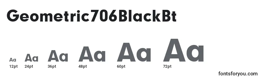 Размеры шрифта Geometric706BlackBt