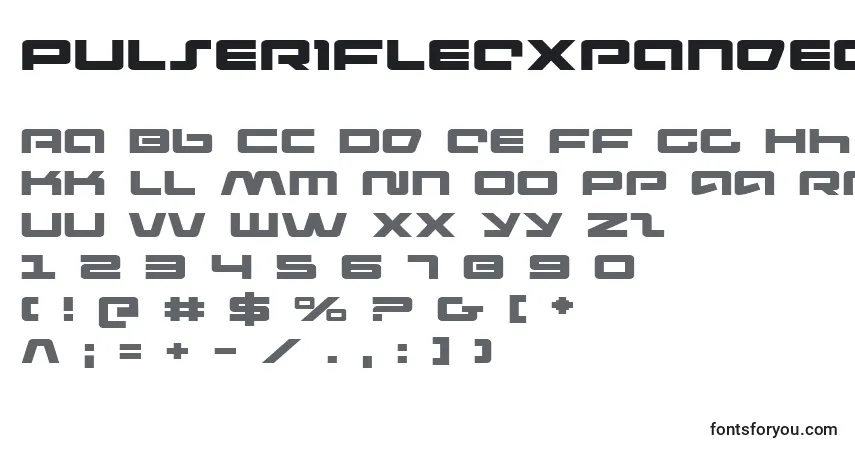 Schriftart PulseRifleExpanded – Alphabet, Zahlen, spezielle Symbole