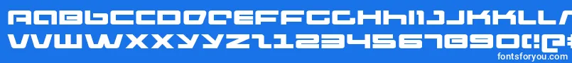 フォントPulseRifleExpanded – 青い背景に白い文字
