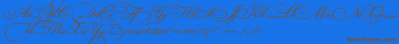 BickhamScriptThree Font – Brown Fonts on Blue Background