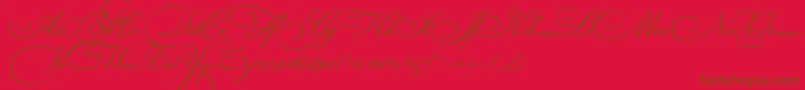 BickhamScriptThree Font – Brown Fonts on Red Background