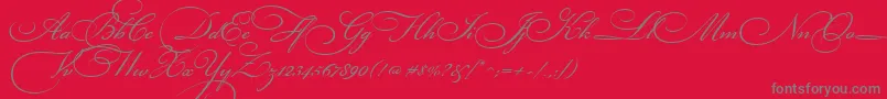 fuente BickhamScriptThree – Fuentes Grises Sobre Fondo Rojo
