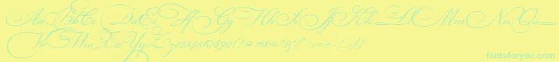 More about BickhamScriptThree Font BickhamScriptThree Font – Green Fonts on Yellow Background