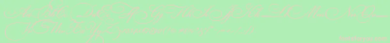 BickhamScriptThree-Schriftart – Rosa Schriften auf grünem Hintergrund