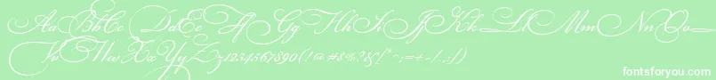 BickhamScriptThree Font – White Fonts on Green Background