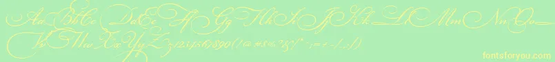 Подробнее о шрифте BickhamScriptThree Шрифт BickhamScriptThree – жёлтые шрифты на зелёном фоне