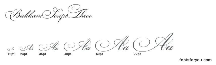BickhamScriptThree Font Sizes