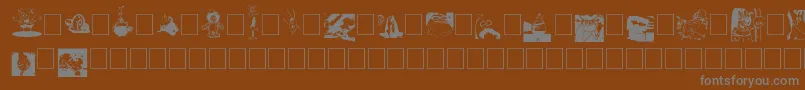 Weitere Informationen zur SpongebobDingpants-Schriftart SpongebobDingpants-Schriftart – Graue Schriften auf braunem Hintergrund