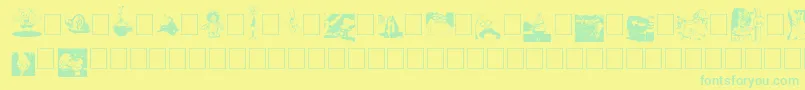 SpongebobDingpants-Schriftart – Grüne Schriften auf gelbem Hintergrund