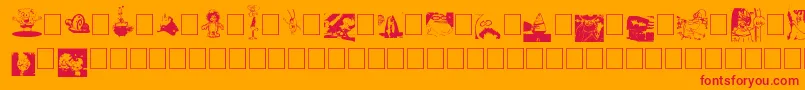 SpongebobDingpants Font – Red Fonts on Orange Background