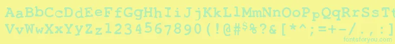 フォントToxica ffy – 黄色い背景に緑の文字