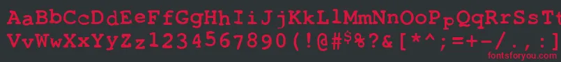 フォントToxica ffy – 黒い背景に赤い文字