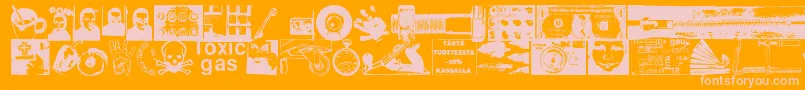 Czcionka WavingMyArmsInTheAir – różowe czcionki na pomarańczowym tle