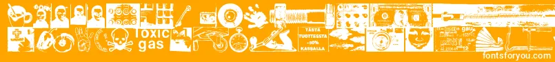 Fonte WavingMyArmsInTheAir – fontes brancas em um fundo laranja