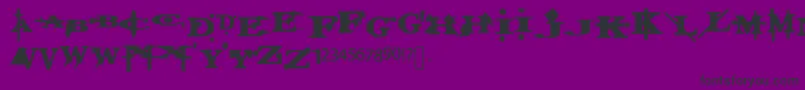 フォントTRUE – 紫の背景に黒い文字