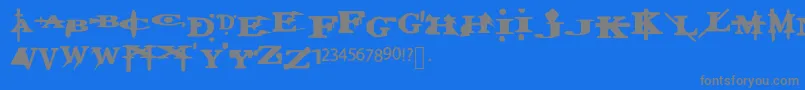 フォントTRUE – 青い背景に灰色の文字