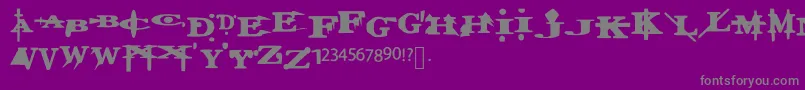 フォントTRUE – 紫の背景に灰色の文字