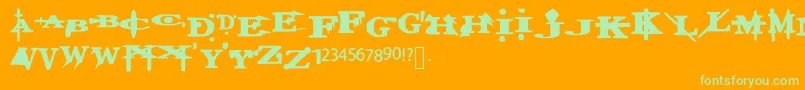 TRUE Font – Green Fonts on Orange Background