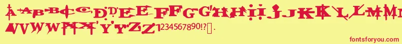 TRUE Font – Red Fonts on Yellow Background