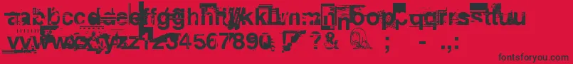 フォントPlanob1 – 赤い背景に黒い文字