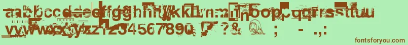 Planob1 Font – Brown Fonts on Green Background