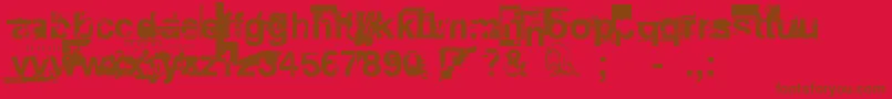 Planob1 Font – Brown Fonts on Red Background