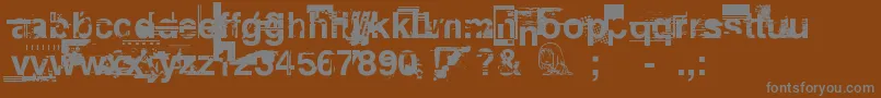 フォントPlanob1 – 茶色の背景に灰色の文字