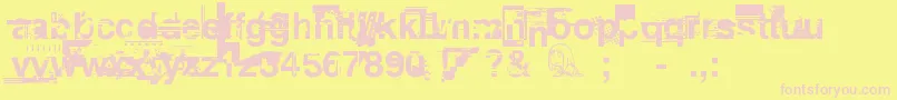 Planob1-fontti – vaaleanpunaiset fontit keltaisella taustalla