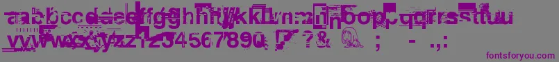 Planob1-fontti – violetit fontit harmaalla taustalla