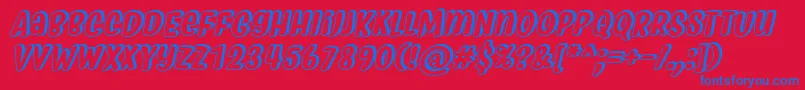 MyfridaShadowRegularItalic Font – Blue Fonts on Red Background