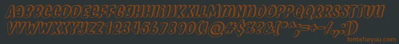 MyfridaShadowRegularItalic-fontti – ruskeat fontit mustalla taustalla