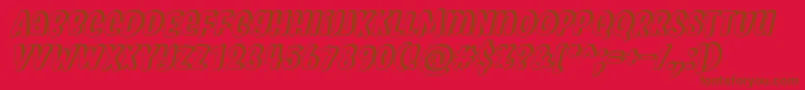 フォントMyfridaShadowRegularItalic – 赤い背景に茶色の文字