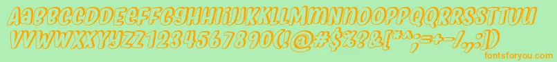 MyfridaShadowRegularItalic Font – Orange Fonts on Green Background