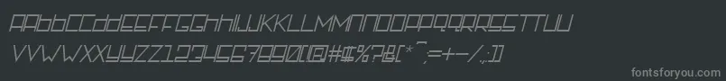 RotterdamzItalic-Schriftart – Graue Schriften auf schwarzem Hintergrund