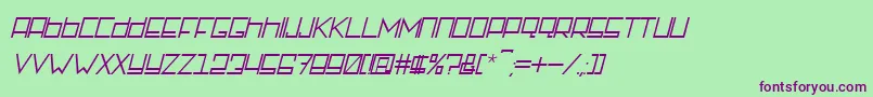 RotterdamzItalic Font – Purple Fonts on Green Background