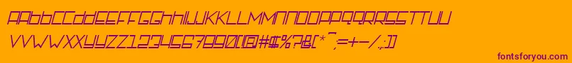 RotterdamzItalic Font – Purple Fonts on Orange Background